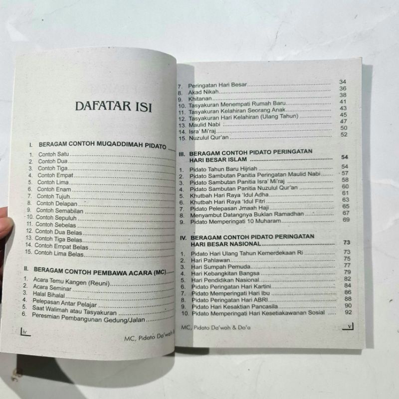 ANEKA CONTOH MC PIDATO DAWAH DAN DOA - BUKU ORIGINAL