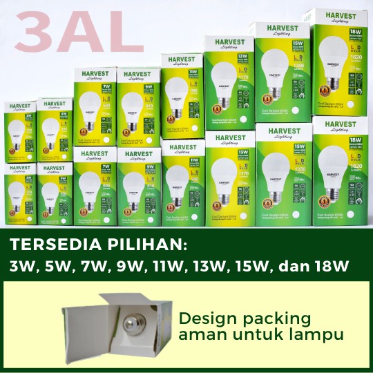 18W HARVEST LIGHTING Lampu Bohlam LED A Bulb  18 Watt Lampu Hemat Energi Original Bersertifikasi SNI dan Bergaransi