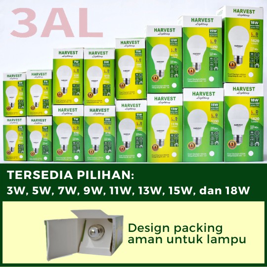 18W HARVEST LIGHTING Lampu Bohlam LED A Bulb  18 Watt Lampu Hemat Energi Original Bersertifikasi SNI dan Bergaransi