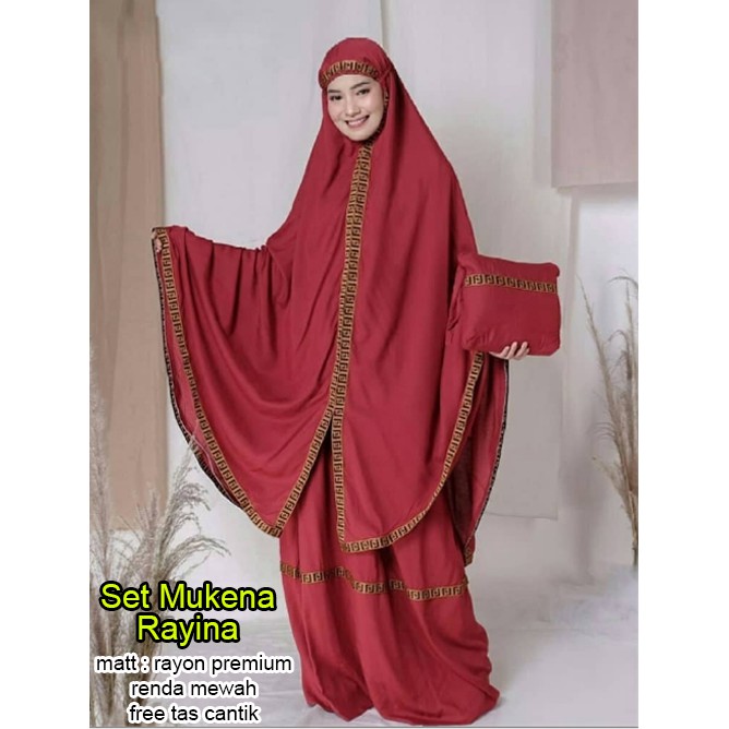 Set Mukena Rayina - Central Grosir Fashion (CGF) - Ukuran All Size - Matt Katun Rayon Mix Renda