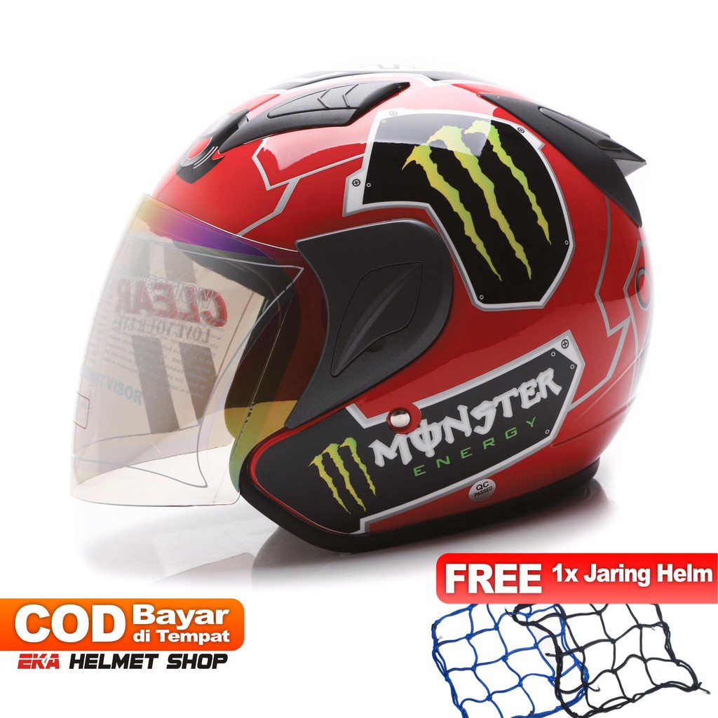 [Helm Dewasa] MSR Helmet Javelin - Monster - Merah + Promo Gratis Jaring Helm