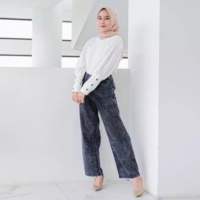 PROMO !!! KULOT JEANS MEISHA / CELANA KULOT HIGHWAIST HW DELONIK KULOT SYAKIRA / SNOW BLACK BLUE PUTIH HITAM / KULOT LINEN / KULOT AMERICAN DRILL DRILLY