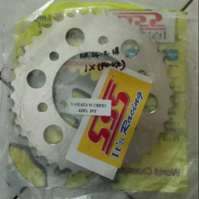 Gear Ger Gir Belakang ORI SSS 428 Vixion Scorpion Byson Mx king R15 Xabre ukuran 38 39