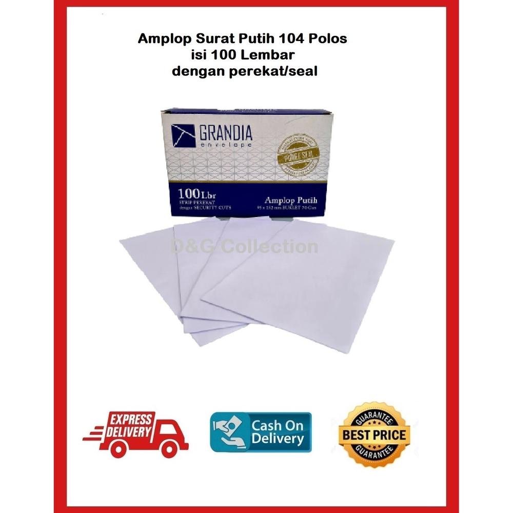 

((BISA COD)) 1 BOX AMPLOP SURAT PUTIH 104 POLOS / AMPLOP PUTIH GRANDIA 104 / AMPLOP PUTIH ISI 100 DENGAN PEREKAT