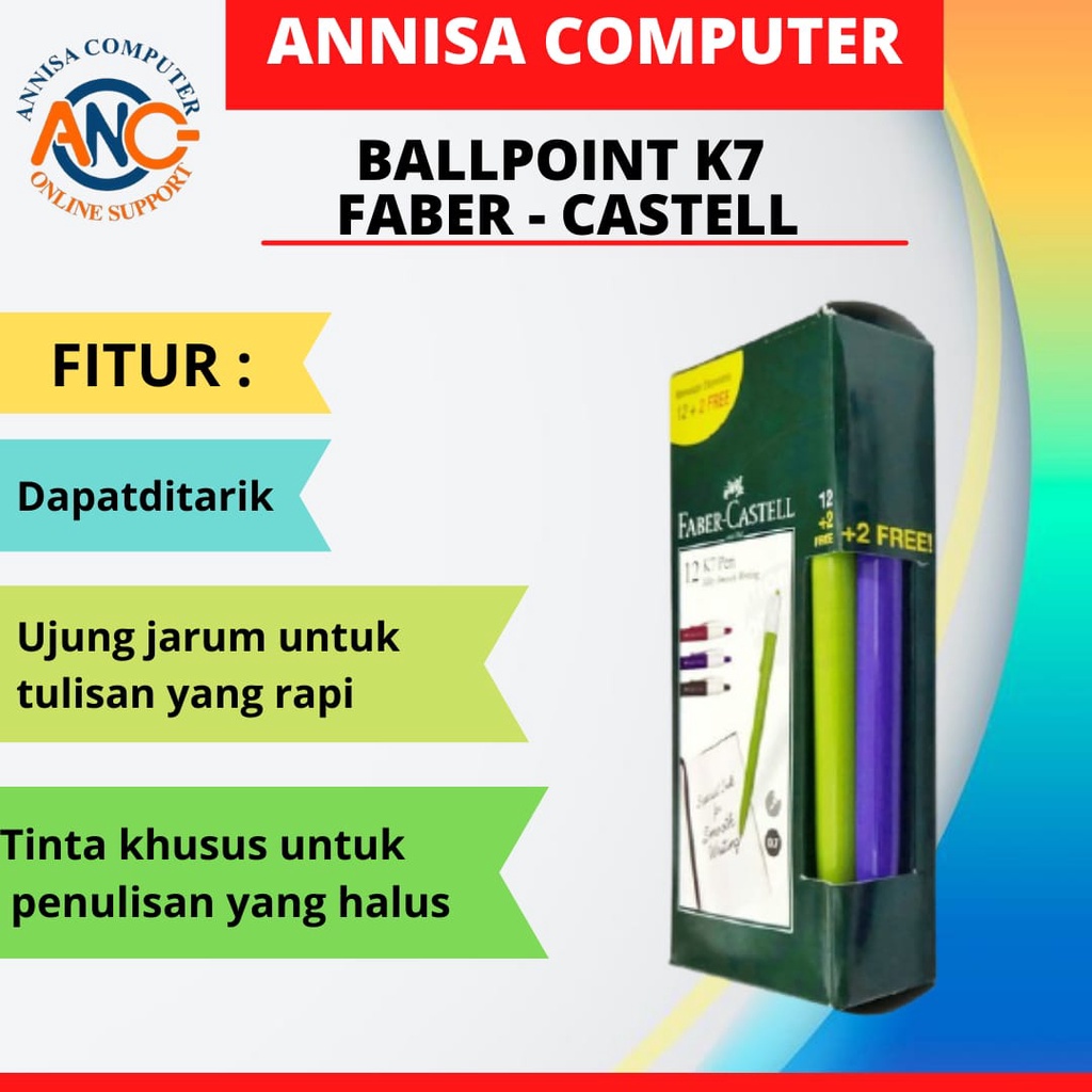 

Pen Faber - Castell K7 / Balpoint / Pulpen / Fabercastel isi 12