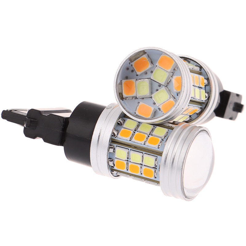 (LUCKID) 2pcs Lampu LED 3157 Warna Amber / Putih High Power Untuk Sein / Parkir Mobil