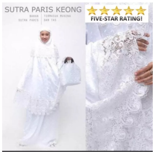 MUKENA SUTRA PARIS ORIGINAL , MUKENA DEWASA JUMBO , MUKENA TERBARU , MUKENA KATUN