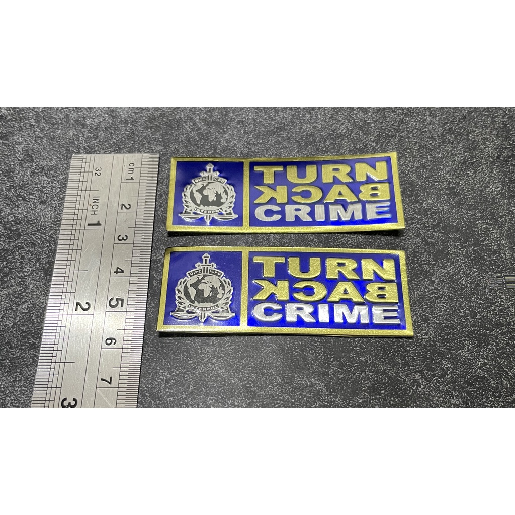 Sticker Plat TBC  - Stiker Plat Turn Back Crime  - Stiker TBC Mobil - Stiker Motor TBC