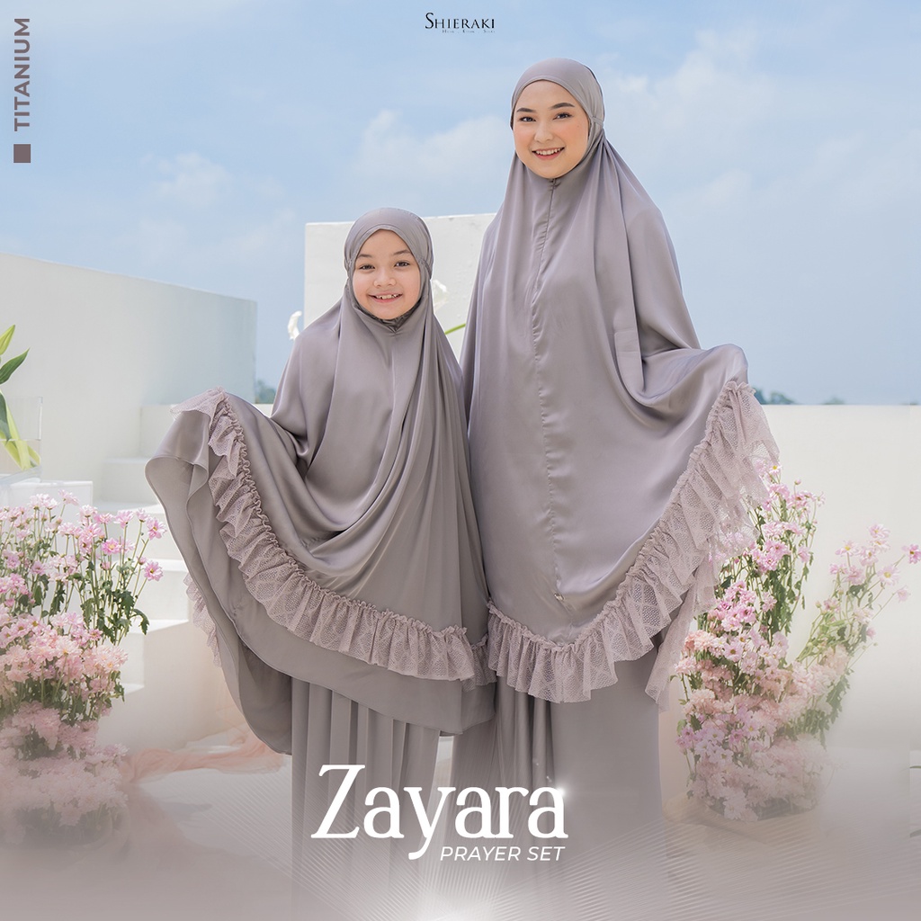 {SHIERAKI} Zayara Prayer Set. mukena couple ibu dan anak