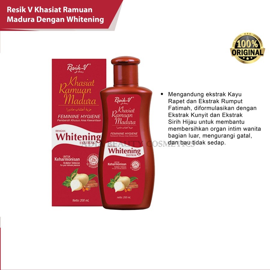 Resik Ramuan Madura Whitening 100ml - Cairan Pembersih Area Kewanitaan