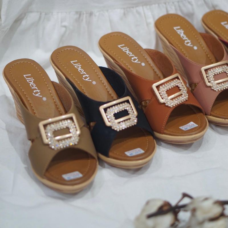 Sandal wedges wanita liberty - FABY