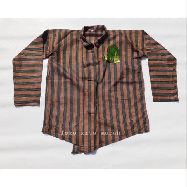 Baju lurik jawa warna hijau coklat // baju adat jawa // baju lurik // surjan lurik