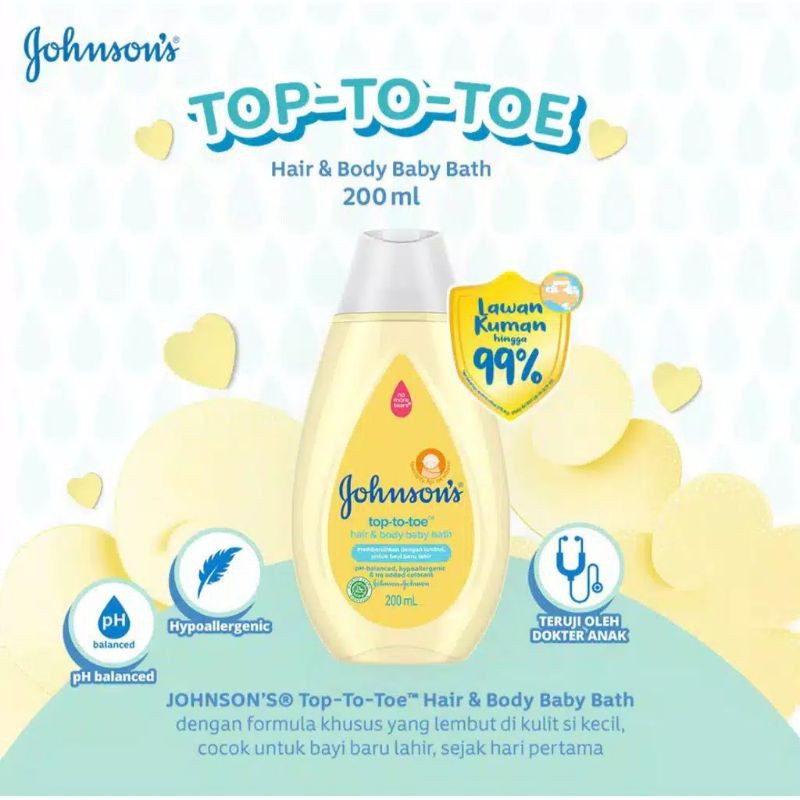 Johnsons Top to toe 200 ml Sabun Bayi 2 in 1 200ml