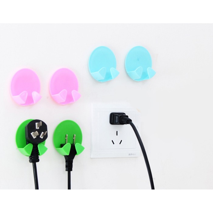 Hook Tempat Gantungan Kabel Listrik Pengaman Cantolan Holder Tempel- HIJAU