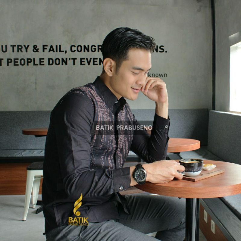 PAGAR RUNCING Kemeja Batik Pria Slimfit Premium Lengan Panjang Bahan Katun Halus LapisFuring