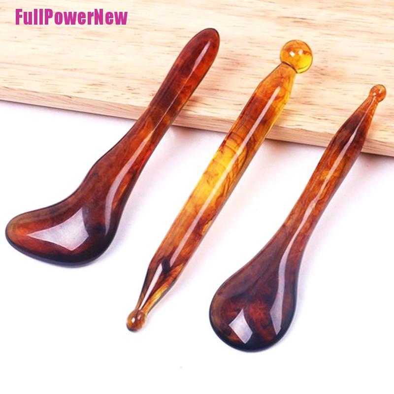 [Full] Gua Sha Scraping Massage Tools Kit Resin Amber Guasha Scraper Board Health Care