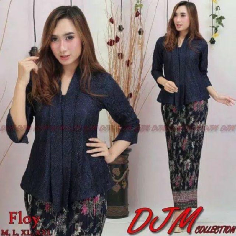 kebaya brokat kutubaru floy polos best seller/floy brukat /kebaya modern