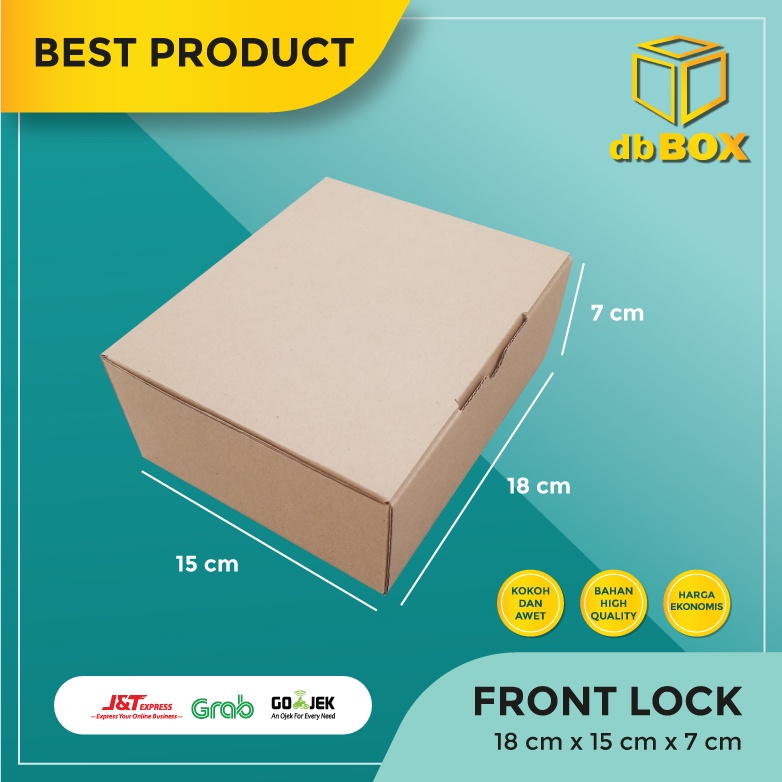 

(10pcs) Kardus Uk. 18x15x7 cm.... Die Cut kotak Kue, snack -aksesoris-dll model box pizza