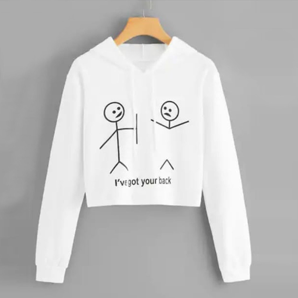 Sweater Hoodie Crop  I'VE GET YOUR BACK