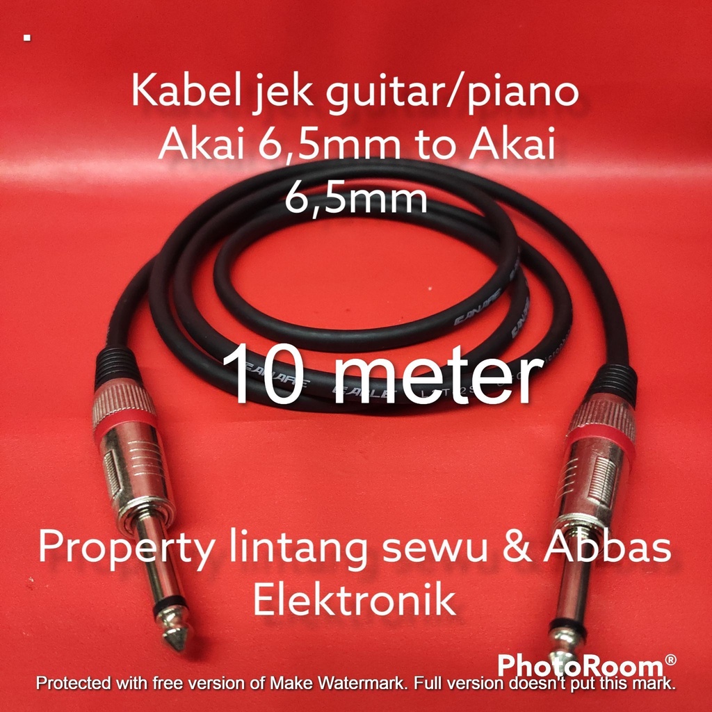 KABEL JEK GITAR PIANO  AKAI 6.5MM TO AKAI 6.5MM 10 METER