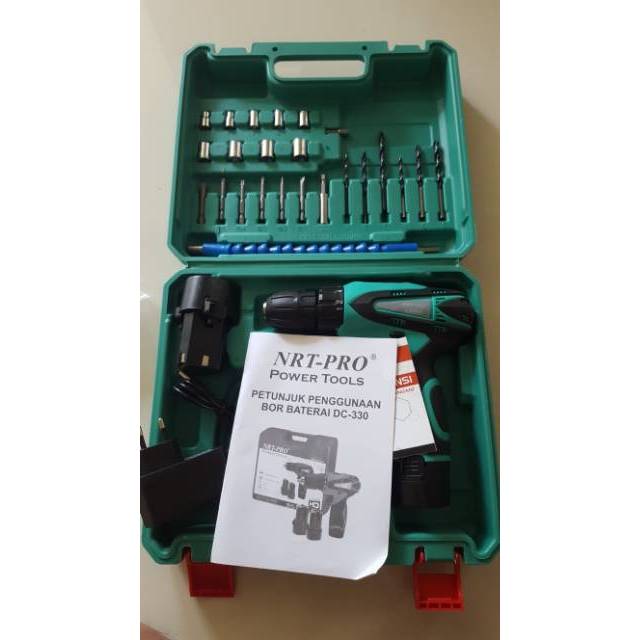 Mesin Bor Cordless NRT Set Mata Bor Selang Fleksibel 12V