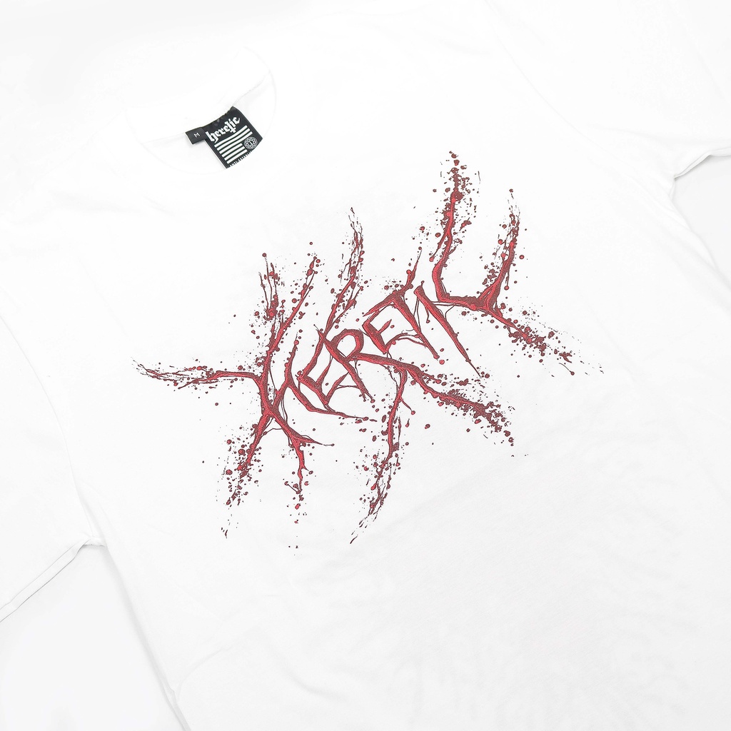 Heretic - T-shirt - Vermilion White