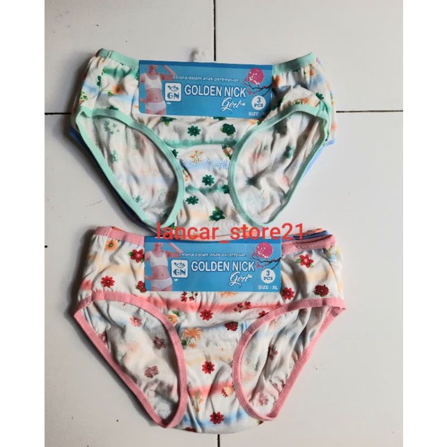 3PCS CELANA ANAK CEWE GOLDEN NICK/CELANA DALAM ANAK PEREMPUAN