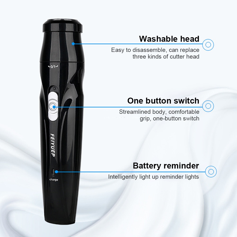 FEELRIP 3 in 1 Alat Cukur Pria Elektrik Jenggot Rambut Bulu Hidung Portable Recharge USB FR-818 clipper 3 In 1 Electric Shaver Nose Hair Trimmer Kit USB Rechargeable Face Hair Grooming Set Professional Hair Sideburns Trimmer Shaver