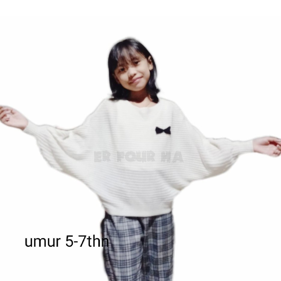 batwing knit kids | 5-7-8 thn | blouse anak | baju anak murah