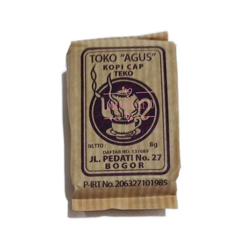 

NG Kopi Cap Teko Mini BUNGKUS KERTAS 30 Bungkus x 8gr Tanpa Gula Kopi Bogor Halal Enak dan Harum