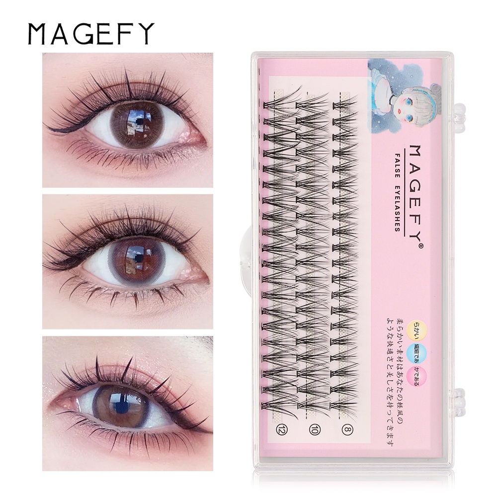 MAGEFY 3D Bulu Mata Eyelash Extension Tanam Eyelash Extension Fish Tail Panjang Campuran 80004