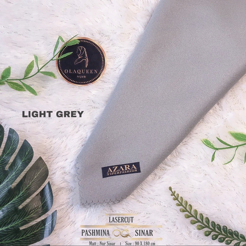 90x180cm Pashmina Glowing Nur Sinar Lasercut by Azara-LIGHT GREY