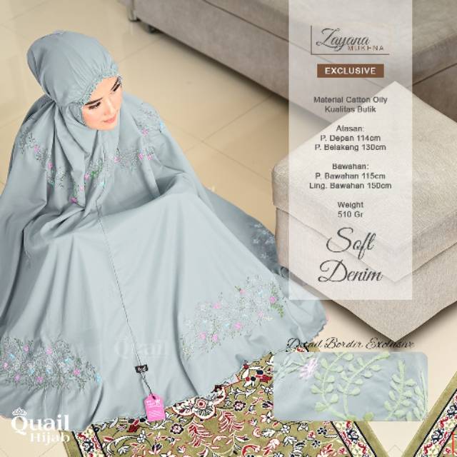 Zayana mukena katun bordir ori by Quail Hijab