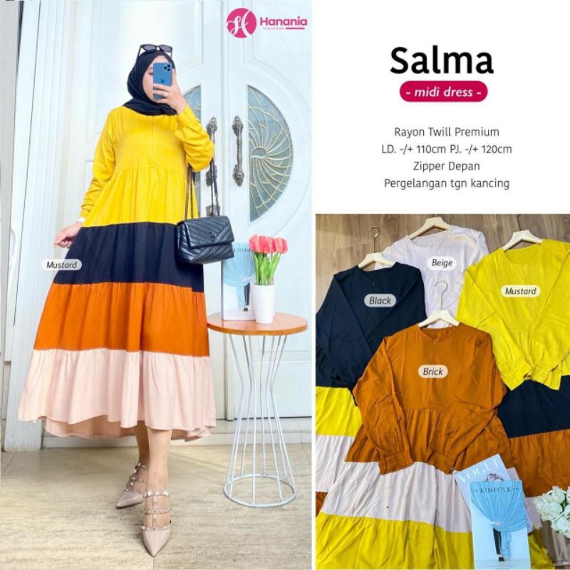 Salma midi dress hanania midi fashion muslim fashion wanita