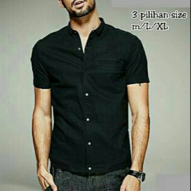 Kemeja Pria Barrack Black Kemeja Hitam Kemeja Slim fit