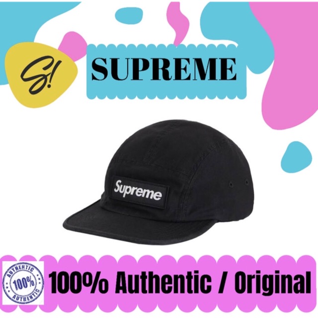 Supreme SS20 Military Camp Cap Black Topi Supreme Authentic