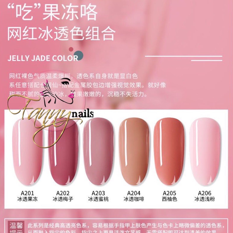 CHARZIEG JELLY JADE 15ml kutek gel transparant kutek jelly bening clear pink french manicure kupal