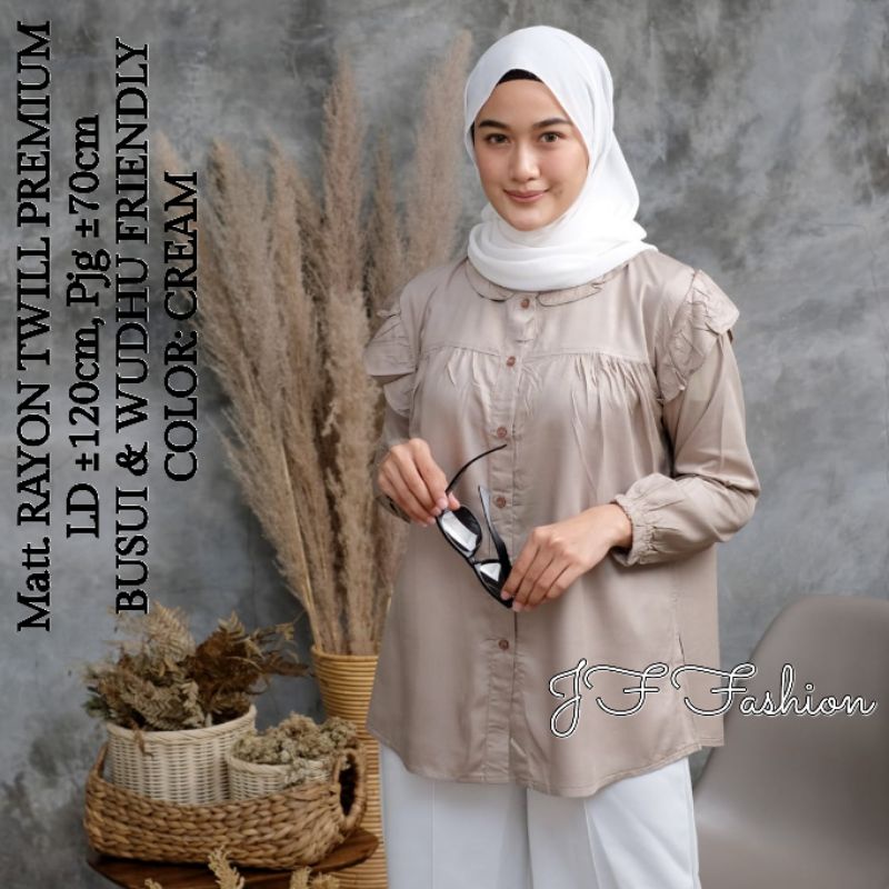 Blouse LD±120cm (XXL) RAYON TWILL PREMIUM //JF5055-Cream, Rempel TWILL