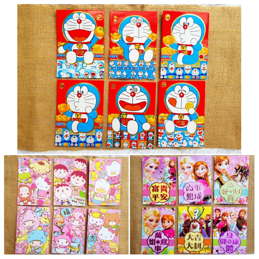 angpao imlek DORAEMON FROZEN MIX KARAKTER