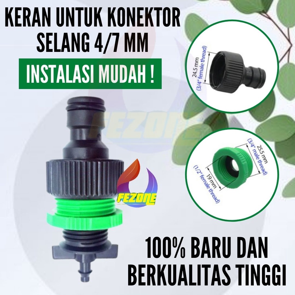 CONNECTOR (SAMBUNGAN)  16MM - KERAN UNTUK KONEKTOR SELANG 4/7 mm FEZONE