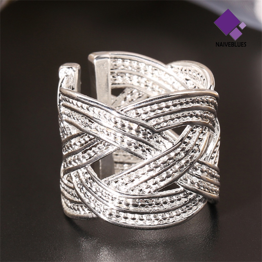 Cincin Model Terbuka Bahan 925 Silver Plated Untuk Wanita