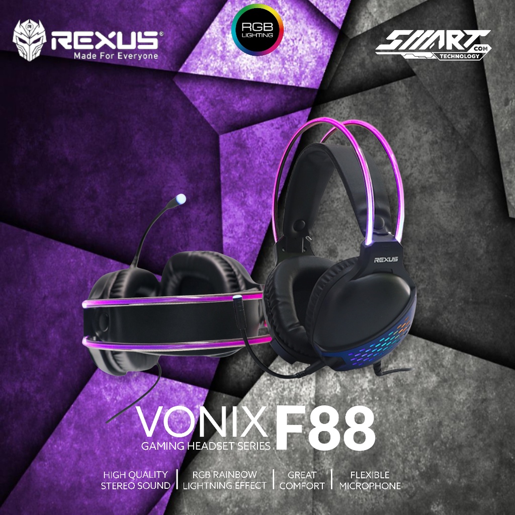 Rexus Headset Gaming  Vonix F88 RGB