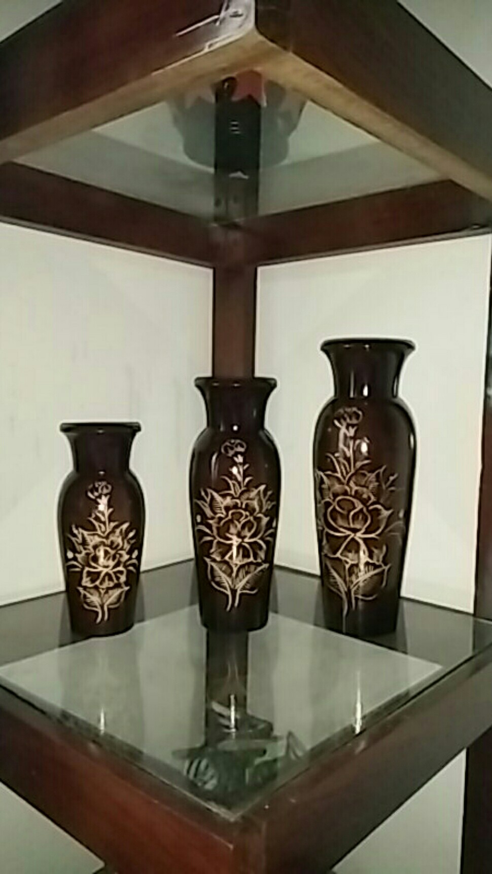 Vas Bunga Kayu Jati Motif Bunga - Vsa008