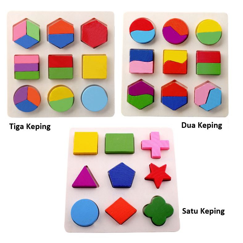 TweedyToys - Mainan Edukasi / Puzzle Chunky Shape / Montessori Geometri