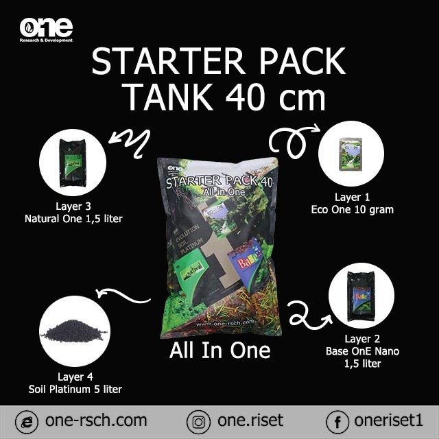 STARTER PACK TANK 40 ALL IN ONE / PAKET MEDIA TANAM AQUASCAPE