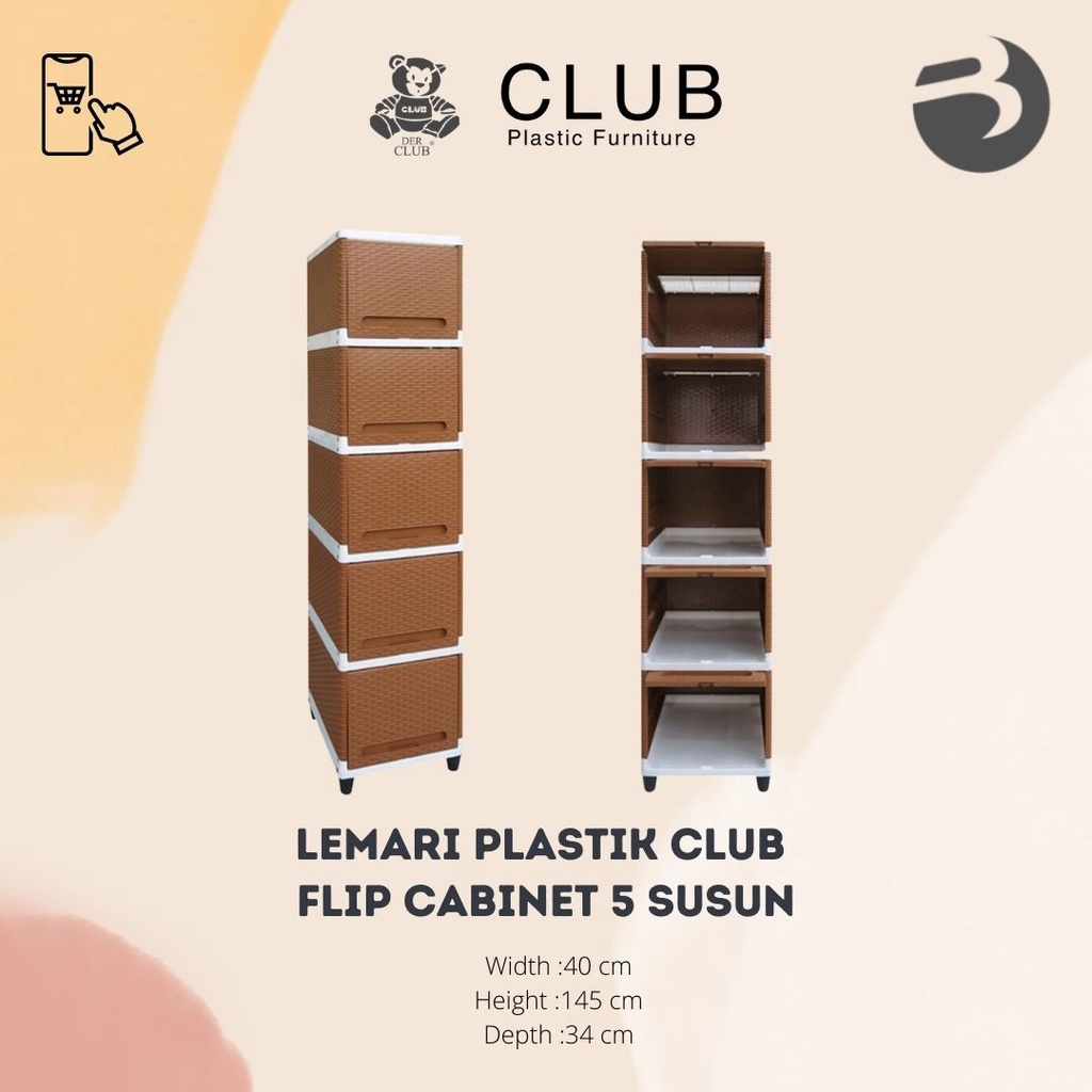 Lemari Plastik Club Flip Cabinet 5 susun