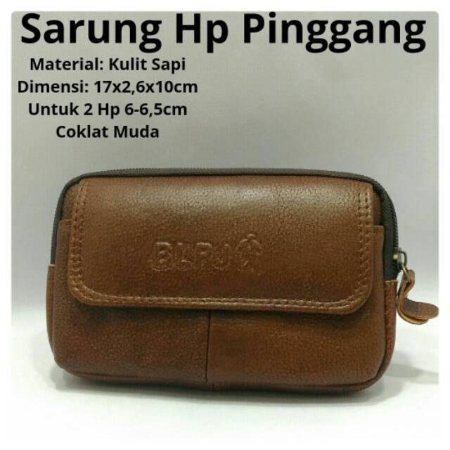 Dompet Hp Pinggang Kulit Asli Model Tidur
