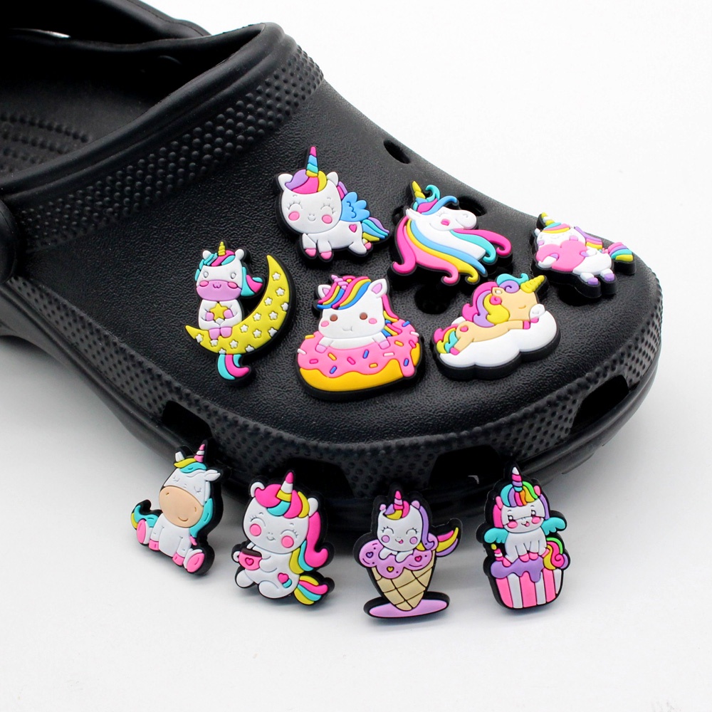 1pcs Crocs Pin Jibbitz unicorn lucu shoe charms sepatu diy Dapat dilepas sandal decorate accessories Hadiah aksesoris sepatu anak-anak yang lucu