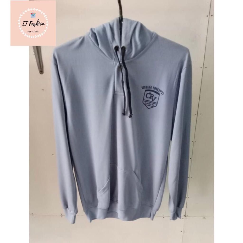 Jaket Hoodie Sweater Casual Pria Wanita Bahan Baby Terry