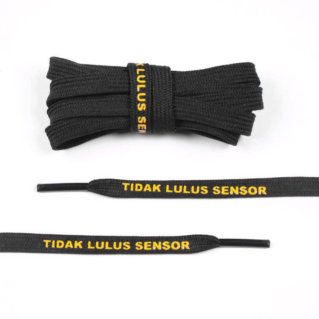 WARP LACES | TIDAK LULUS SENSOR BLK | TALI SEPATU